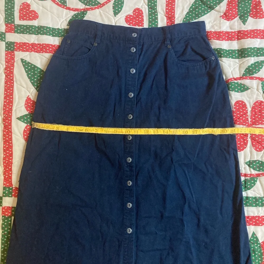 Navy blue midi skirt